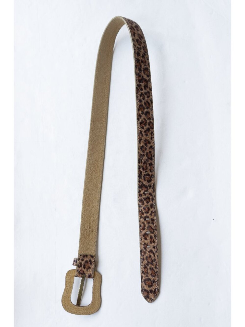 Steve Madden Leopard Print Belt Vintage Y2k Large Buckle Fabric Leather Belt - Picture 6 of 7